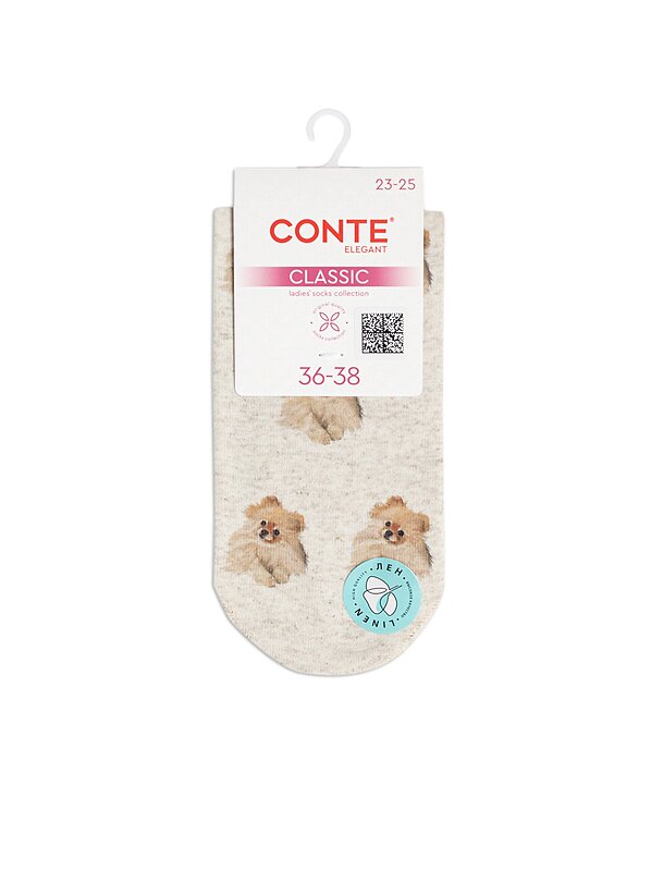 Conte elegant Носки 611109 CLASSIC (лен, печать) 20С-107/2СП бежевый