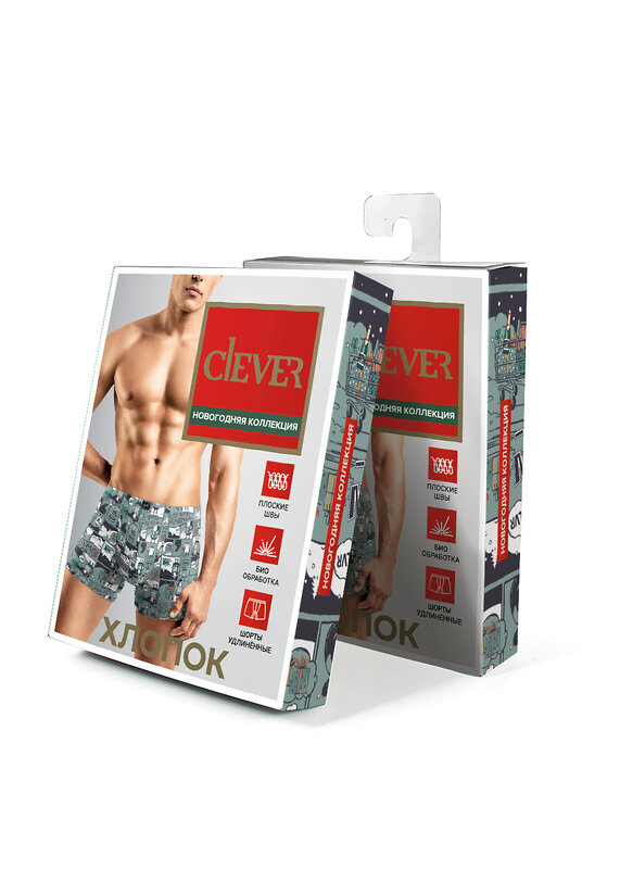 CLEVER Трусы 612073 MSH461141 св.зелёный/чёрный