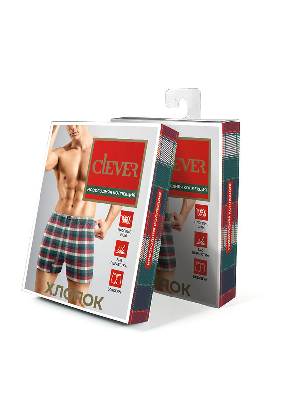 CLEVER Трусы 612074 MBX461011 красный/т.зелёный