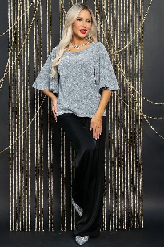 LT Collection Блуза 612646 Б16475-1М Серебро