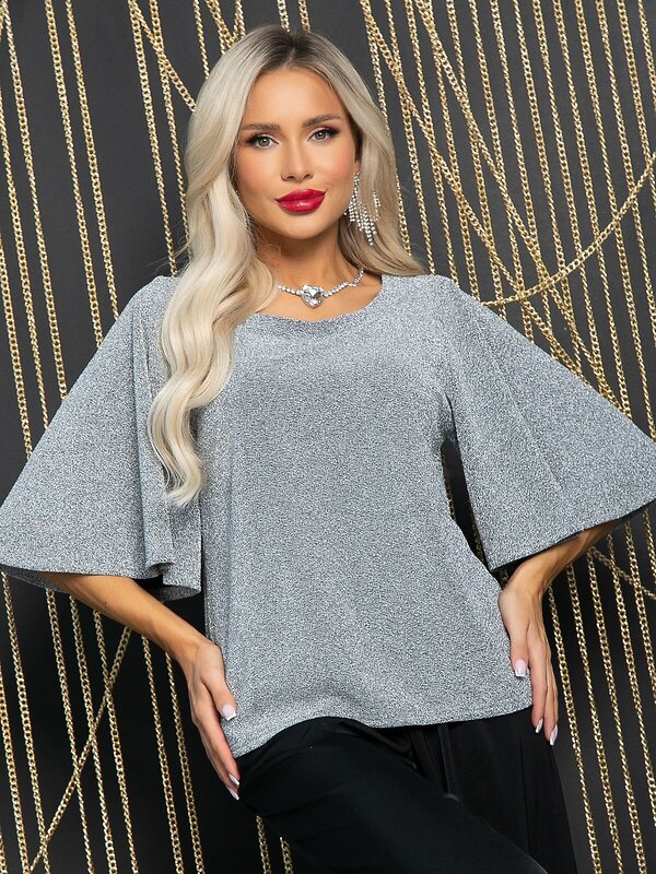 LT Collection Блуза 612646 Б16475-1М Серебро