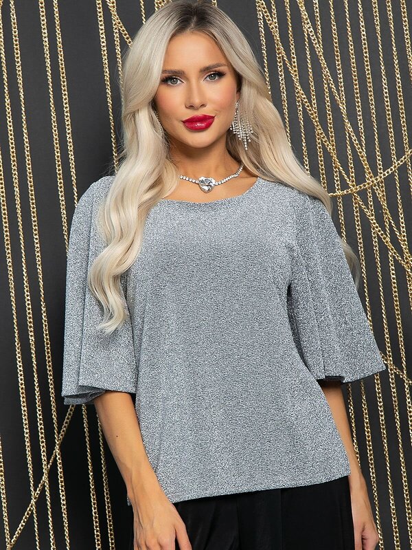 LT Collection Блуза 612646 Б16475-1М Серебро