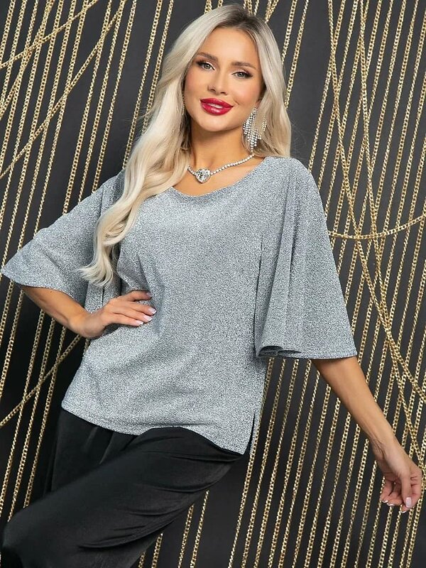 LT Collection Блуза 612646 Б16475-1М Серебро