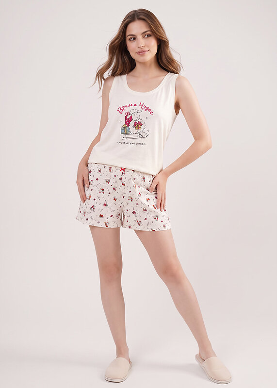 CLEVER Пижама 612707 LSET16-1271 молочный/св.бежевый