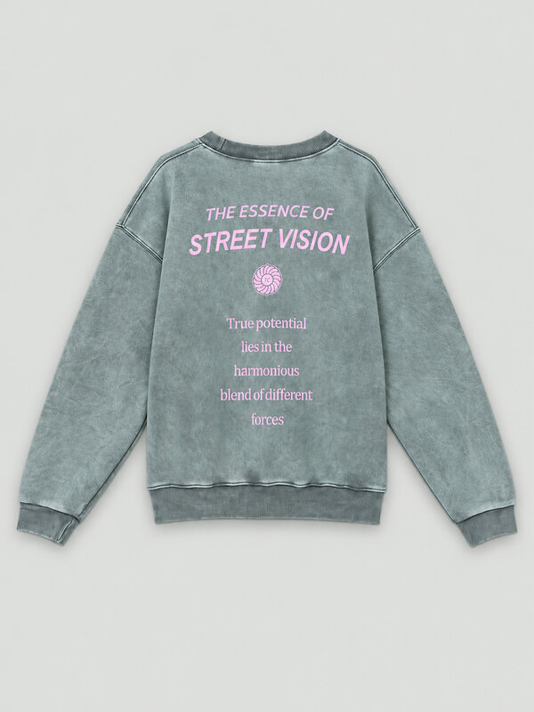 MARK FORMELLE Свитшот 612767 122530 ACID WASH серый +печать