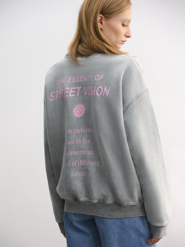 MARK FORMELLE Свитшот 612767 122530 ACID WASH серый +печать