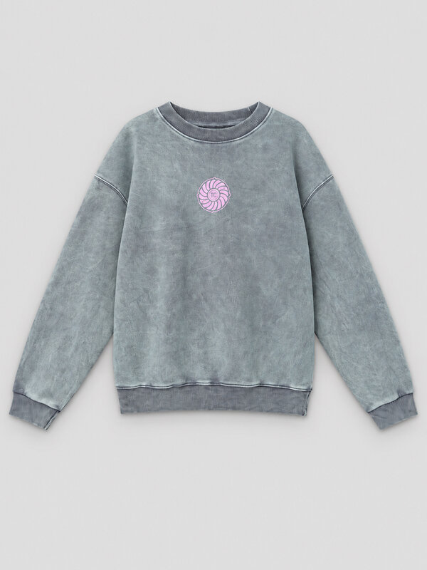 MARK FORMELLE Свитшот 612767 122530 ACID WASH серый +печать