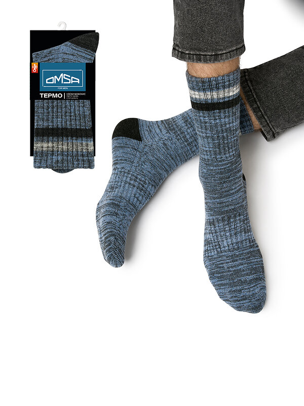 Omsa Носки 613358 OMSA THERMO 903, WO+PC Jeans Melange (Синий)