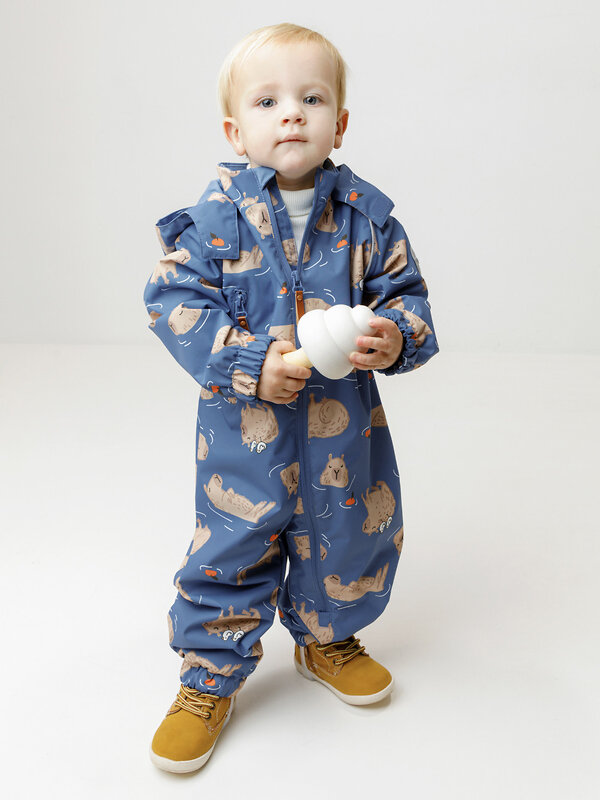 CROCKID Комбинезон 613489 ВК 60088/н/24 Ал синий, капибары с мандаринами