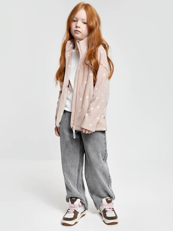 CROCKID Куртка 613536 ФЛ 34025-1/н/51 ГР бежевый, сердечки