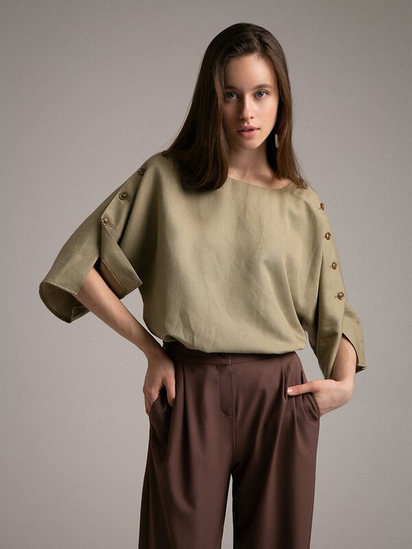 Emka Fashion Блузка 101965 B2526/robin хаки