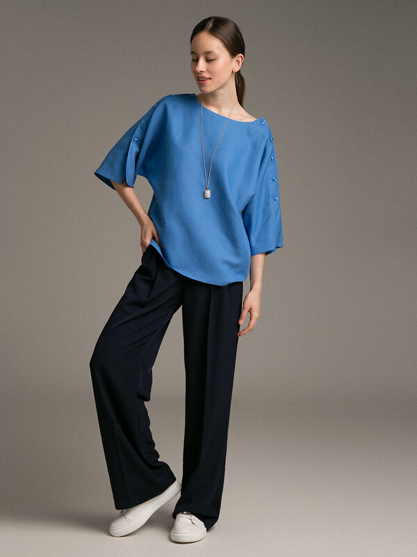 Emka Fashion Блузка 101974 B2526/parrot синий