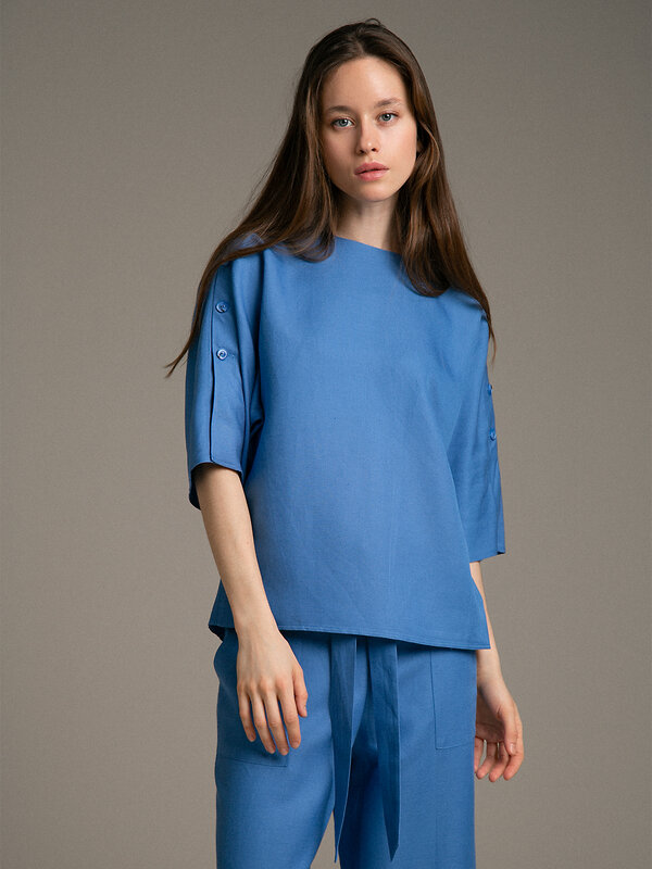 Emka Fashion Блузка 101974 B2526/parrot синий