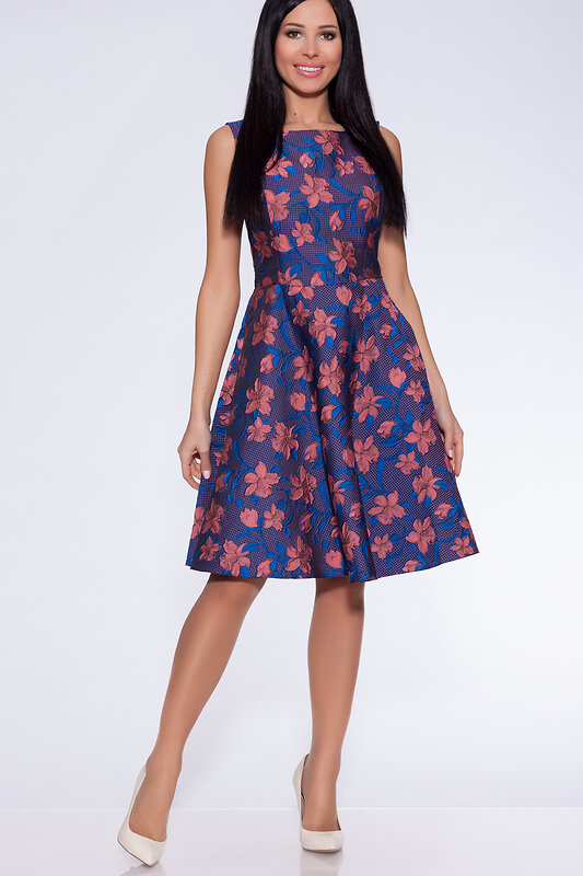 VISERDI Платье 10620 1723-пжск 437810 Синий/терракотовый