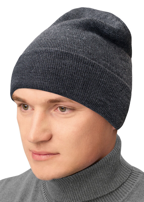 ЭЙС Шапка 123667 601069ак меланж т.серый