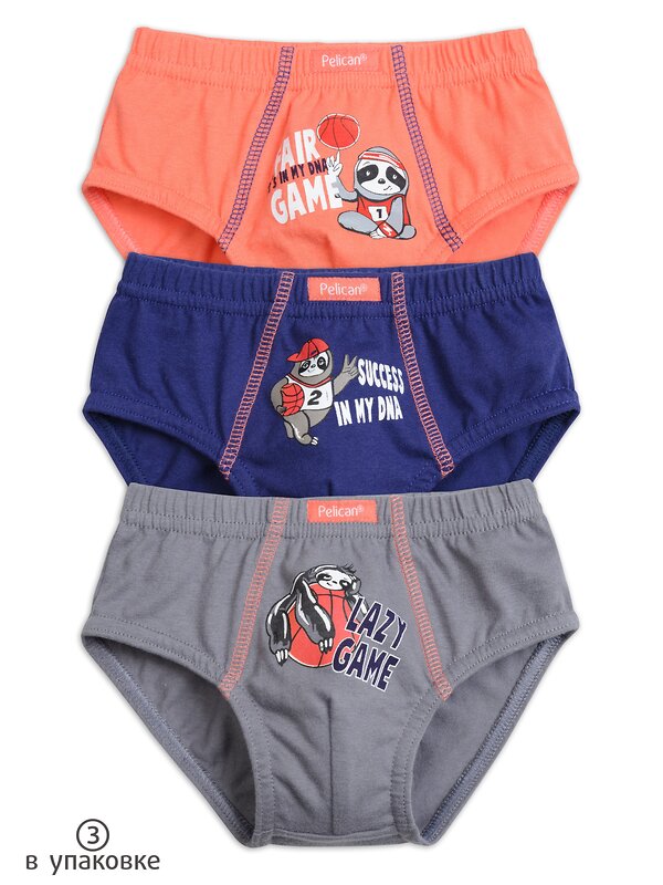 PELICAN Трусы 152393 BULB3225(3) Оранжевый/темно-синий/серый
