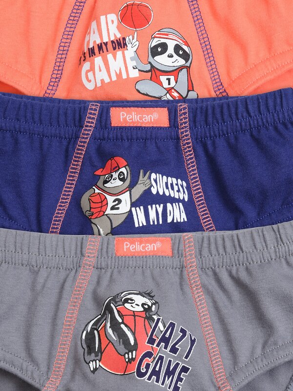 PELICAN Трусы 152393 BULB3225(3) Оранжевый/темно-синий/серый